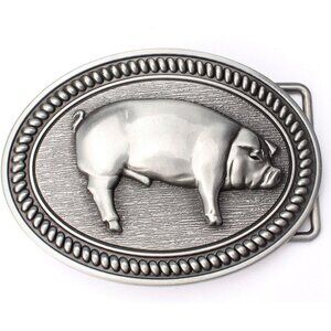 🆕Men's Silver Vintage Hog Western Cowboy American Motorcyclist Belt Buckle